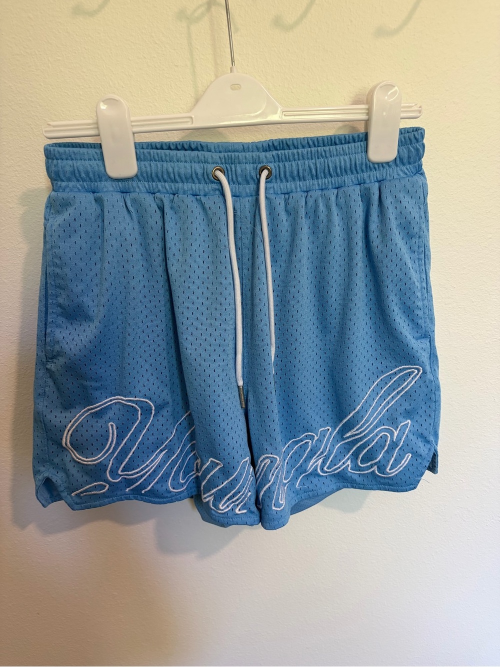 Men’s Light Blue Mesh Young LA Drawstring Shorts